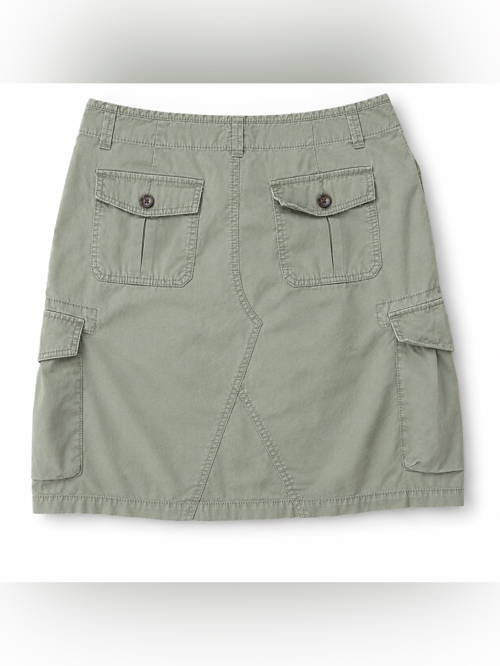 Y2K Banana Republic Olive green Military Utility Cargo Skirt Size 8 - Picture 2 of 7